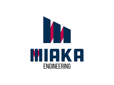 Miaka Engineering Logo badge branding design engineering flat graphic design graphic art icon illustrator lettering logo minimal type typography vector