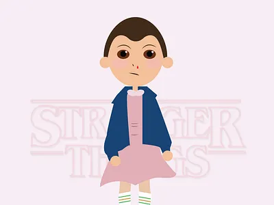 Illustration Stranger Things eleven flatdesign illustration strangerthings vector
