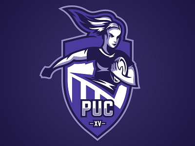 PUC Women's Rugby Team Logo design illustration logo paris puc purple rugby woman women womens rugby