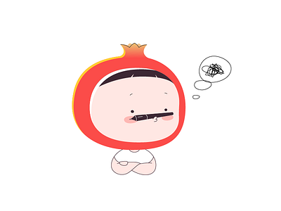 石榴宝宝 baby fruit illustration megranate