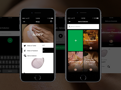 Lush | Collections card collection cosmetics group lush module playlist ui design