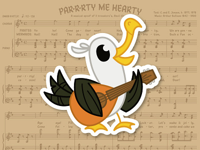 Scully bird character character design curtrjensen mandolin mermaid music pirate sea seagull