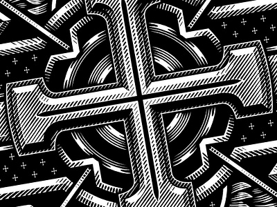 Linework black and white design detail etching hand drawn illustration line work vector woodcut