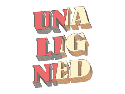 Unaligned badge behance branding calligraphy color colors design flat graphics illustration lettering logo type typography vector