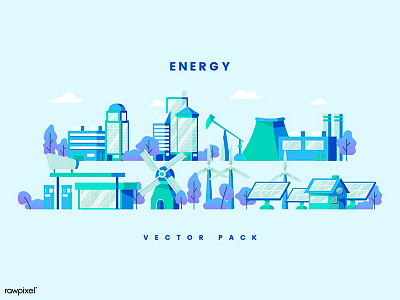 Energy City Vector Pack city design eco eco friendly energy environment graphic graphic design icon illustration vector