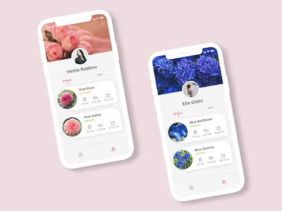 Daily UI #006: User Profile 100 day ui challenge app app concept blue daily ui challenge design flower delivery flowers mobile mobile app pink profile ui ui ux design ui design user profile users