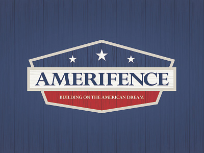 Amerifence Logo americana amerifence badge branding building construction fence identity logo logo mark wood grain