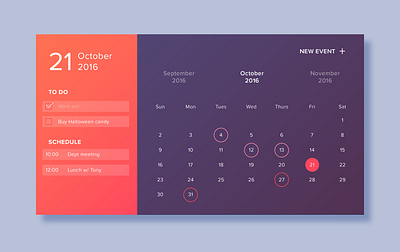 Daily UI - Calendar adobe illustrator calendar ui daily ui