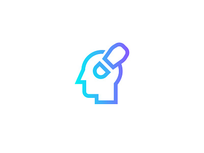 Impression Icon (Tough Metaphor Challenge) challenge footprint gradient head human icon impression line logo logomark mark metaphor mind minimal modern