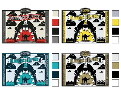 Stooges Brewing Company: Color Concepts beer beer bottle beer branding beerbranding boston bostonbeer branding brewing company color concept art concepts craftbeer design illustration label labeldesign logo packagedesign vector whale