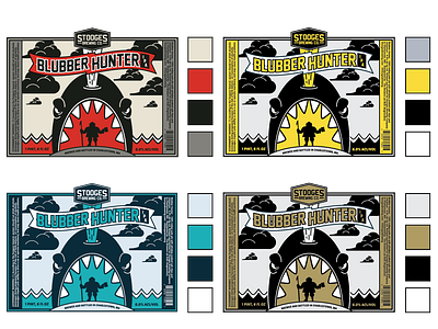 Stooges Brewing Company: Color Concepts beer beer bottle beer branding beerbranding boston bostonbeer branding brewing company color concept art concepts craftbeer design illustration label labeldesign logo packagedesign vector whale