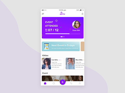 Kitty party App app application clean app design creativity design icon illustration mobile ui design ui