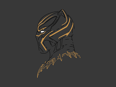 Black Panther avenger black and gold black panther infinitywar line art marvel comics minimal art newdesign