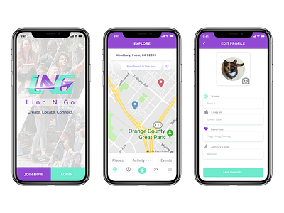 Linc N Go App fitness ios mobile ui