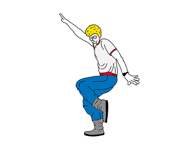 7 - Jamiroquai - Seven ft. Napoleon Dynamite dance design doodle dynamite half tone illustration letter movie napoleon primary colors type typography vector