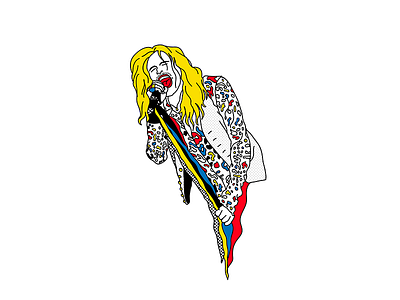 9 - Aerosmith - Nine Lives 2016 design doodle half tone illustration letter primary colors rock type typography vector