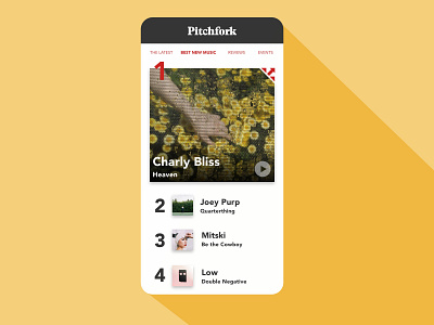 Daily UI 019 / Leaderboard app daily100 dailyui dailyui019 dailyui19 leaderboard minimal music pitchfork rank ranking ui user interface