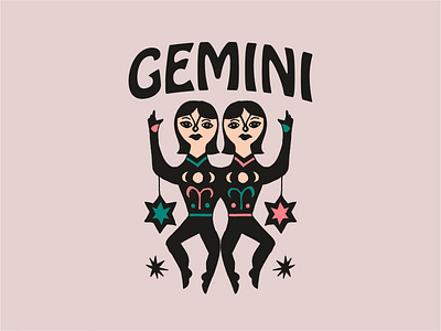 Gemini astrology gemini girl girl illustration star sign stars zodiac zodiac sign