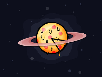 Pizza Planet flat design flat graphic food food planet pizza pizza planet planet space vector vector artwork