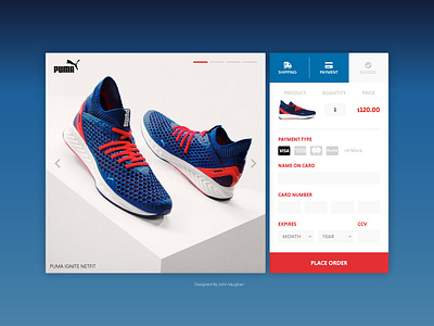 Daily UI Challenge No 2: Checkout app branding daily ui 002 design flat logo puma running sport trainer typography ui ui ux design ux web web deisgn website