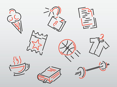 Linear Icon Set abstract design icon illustration line line art linear logo minimalism minimalist monoline vector