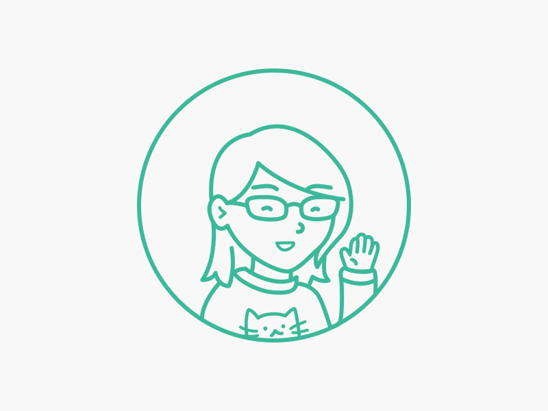 Hi! cat lady character gif animation hello dribbble illustration self identity