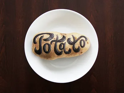 Potato food lettering potato typography