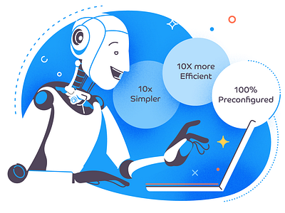 Robot blue character future illustration it robot site vector