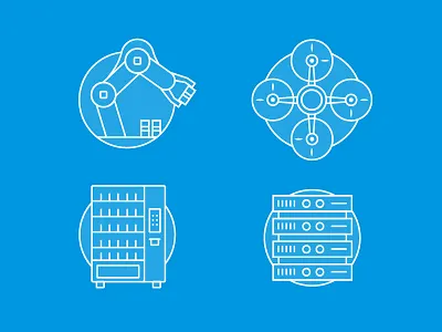 Navicons 04 blue data drone flat icon illustration industry iot line icons retail ui vending machine