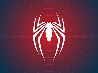 Spiderman Logo background blue and red brand design gradient graphic illustration insomniac logo marvel playstation ps4 spider man spider web spidey vector white