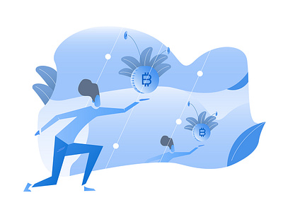An illustration / Coloured adobe app art behance bitcoin branding btc character color crypto currency design dribbble gradient illustration illustrator scetch ui ux vector