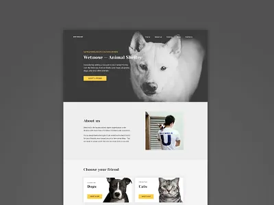 Wetnose Animal Shelter adopt adopting animal animal shelter dog shelter ui ux