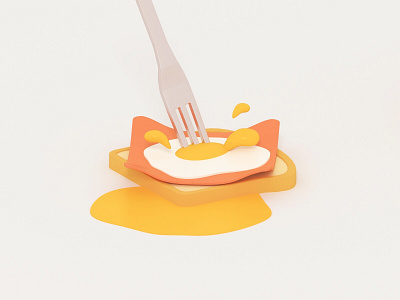 Sweating Little Toast 3d art blender character design drawing illustration sweating toast