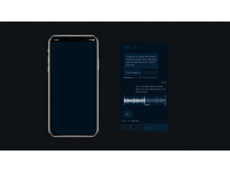 Daily UI#5 dailyui dark direct message james bond ui