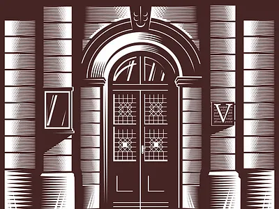 Door design door emblem illustration library logo retro vintage