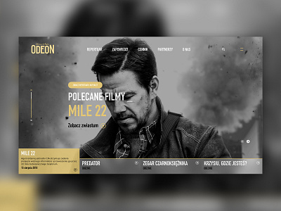 Odeon Cinema adobexd branding cinema desktop movie slider ui ux web webdesign website xd