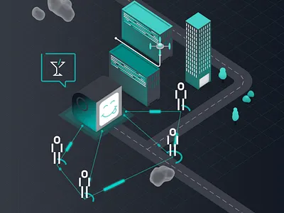 HERE Location Trends Report - Trend Two 3d animation cinema4d illustration isometric loop mograph motiondesign motiongraphics vector