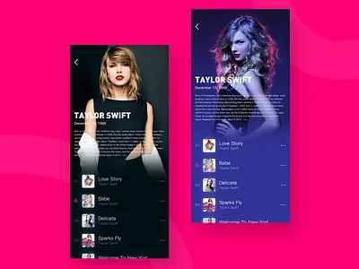 Singer album page ui ux 品牌 应用 设计