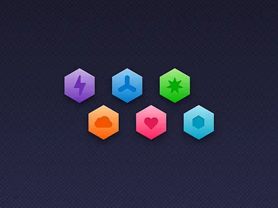 Hex Icons gradient hexagon icons