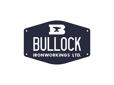 Bullock Ironworkings Logo badge branding design flat graphic design graphic art icon illustration illustrator logo minimal typography vector