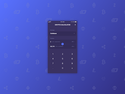 Daily UI #004 - Calculator 004 adobe xd calculator crypto crypto exchange dailyui dailyui004 design numbers ui