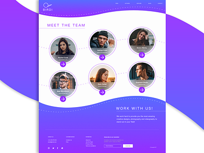 BIRDI | Meet the Team Page daily challange design logo typography ui ux web webdesign webdesigner webpage websitedesign