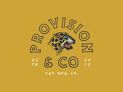 P&Co hand drawn illustration lettering tattoo tiger type vintage