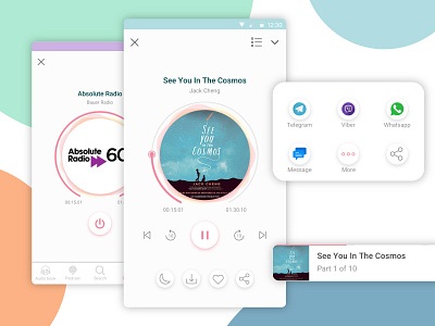 Audio Player app audiobook design mini mini player music player podcast radio