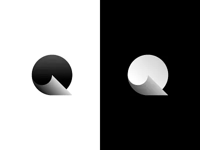 Q logo brand branding design gradient icon letter logo logotype mark minimal shadow web