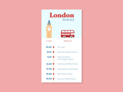 Daily UI #079 - Itinerary app daily ui daily ui challenge design desktop illustration interface itinerary list mobile plan route schedule time todo tour travel typography ui ux