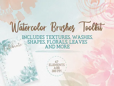Watercolor Brushes - A toolkit abr flowers graphics illustrations photoshop watercolor brushes