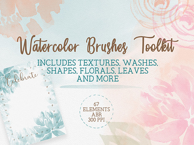 Watercolor Brushes - A toolkit abr flowers graphics illustrations photoshop watercolor brushes