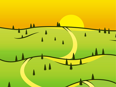 Road to Anywhere hill mountains road sunset trees