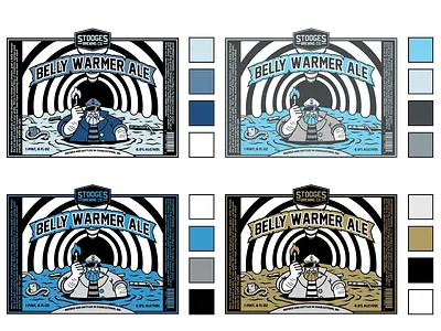 Stooges Brewing Company: Color Concepts II beer beer bottle beer branding beerbranding bostonbeer branding color blocks concept art craft beer craft brew design graphic design illustration label label design labeldesign package design packagedesign sailor vector